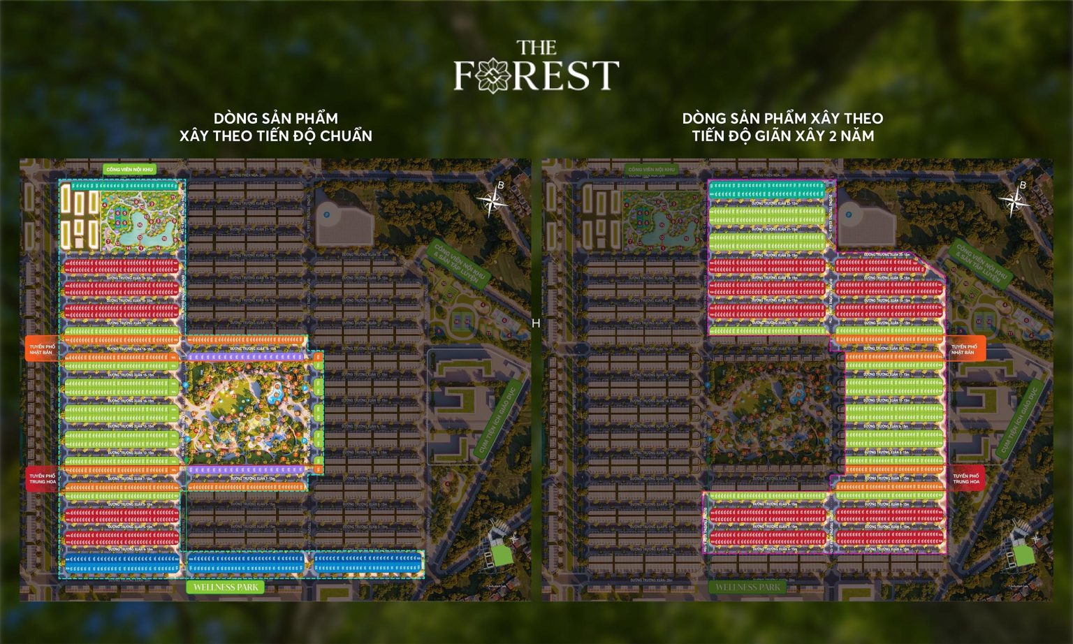 Mặt bằng vị trí các dòng sản phẩm phân khu The Forest Vinhomes Green City