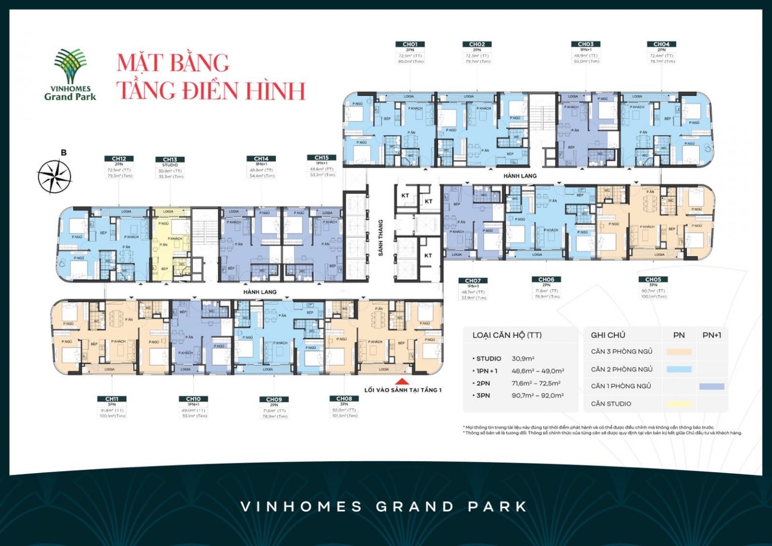 Mặt bằng tầng điển hình tòa Empire (BE4) phân khu The Beverly đẳng cấp nhất