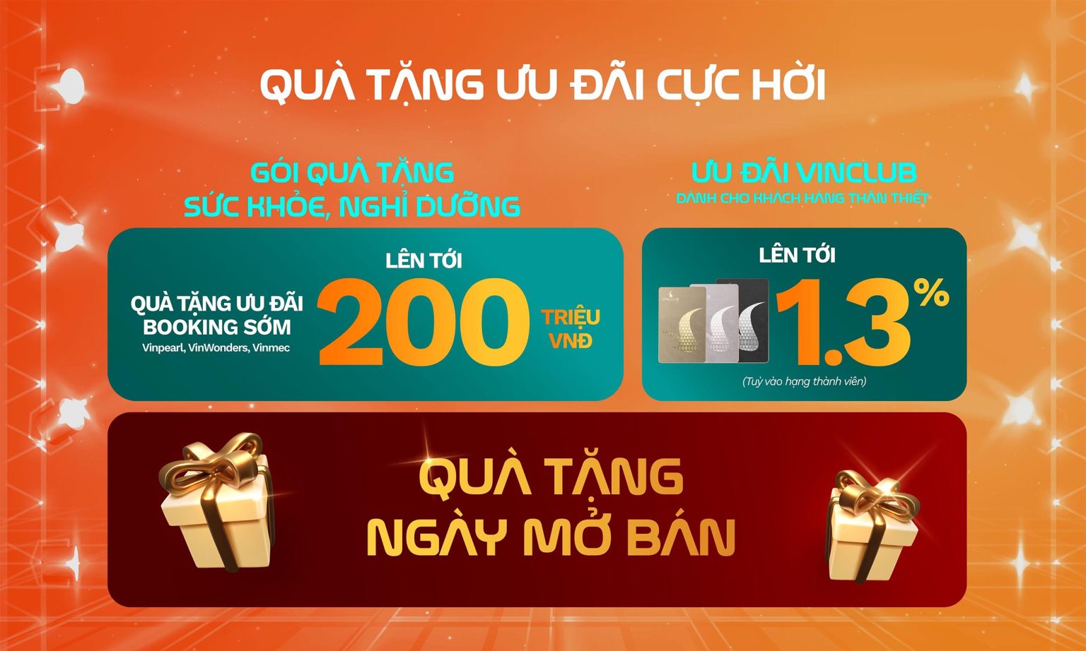 Gói quà tặng sức khỏe 200 triệu và ưu đãi thành viên VinClub