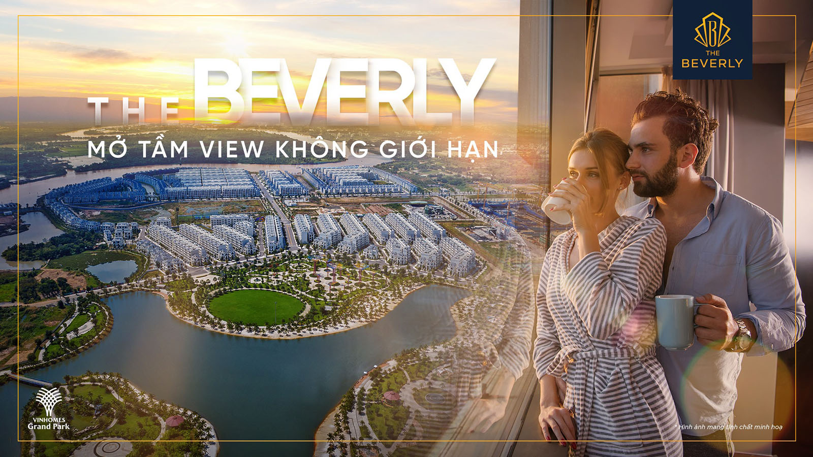 Tầm nhìn không giới hạn từ ban công căn hộ Vinhomes The Beverly hướng ra sông Đồng Nai và công viên ánh sáng.