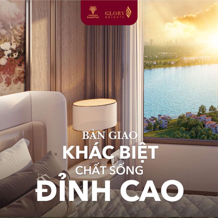 Tầm nhìn hướng sông và công viên ánh sáng từ cửa sổ căn hộ Glory Heights.