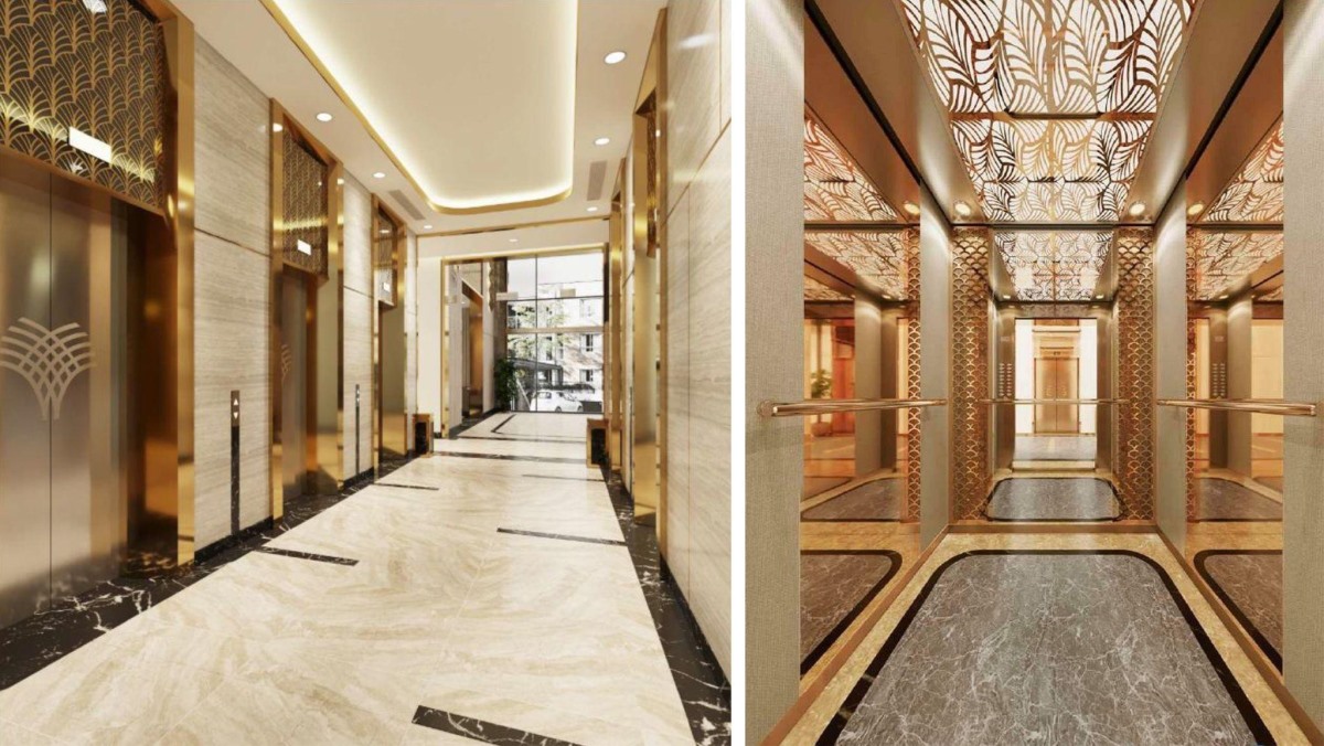 Sảnh thang máy và tiện ích nội khu sang trọng đẳng cấp 5 sao tại Vinhomes Grand Park.