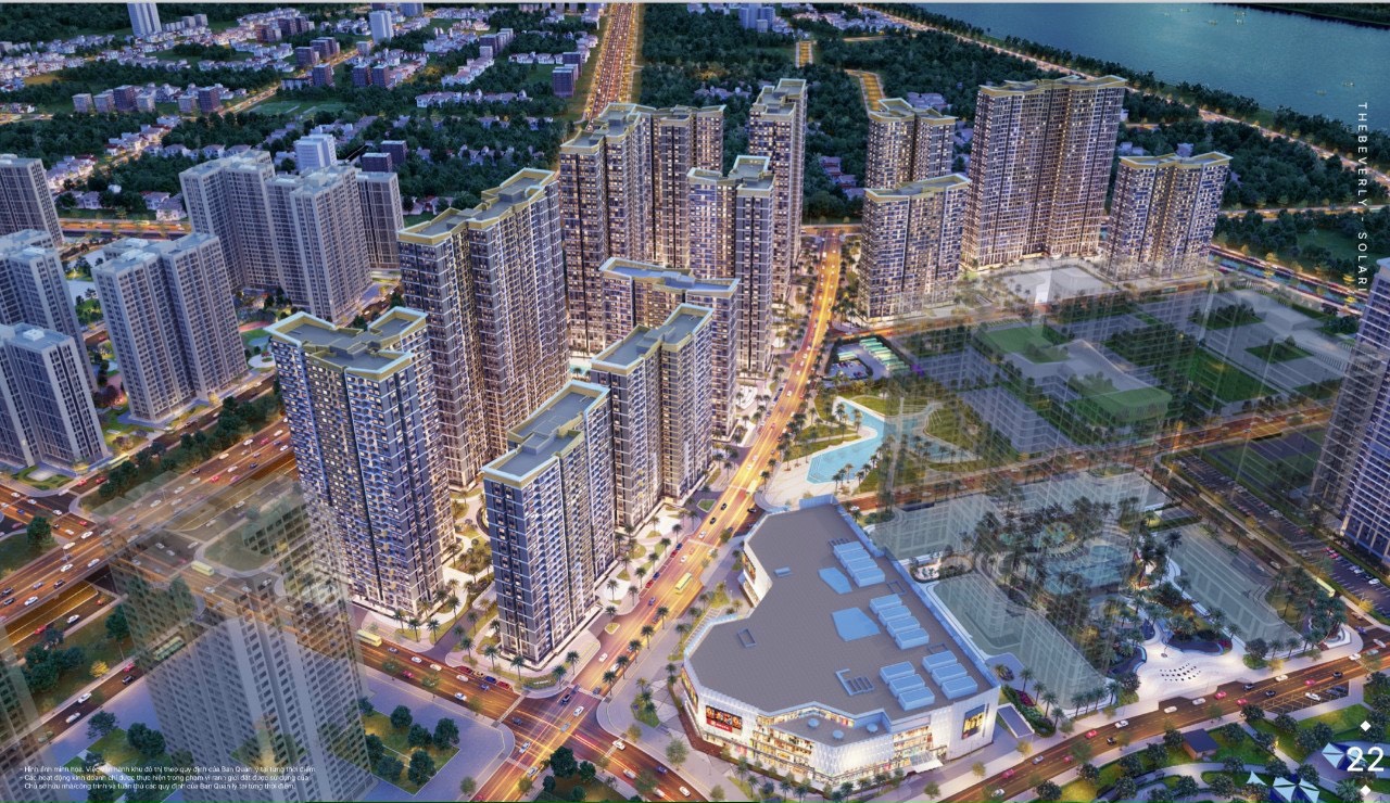 Phối cảnh tổng thể tiện ích dự án The Beverly Solari Vinhomes Grand Park với Vincom Mega Mall