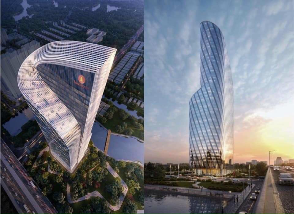 Tòa tháp văn phòng 45 tầng biểu tượng cho sự phát triển và uy tín của chủ đầu tư Vinhomes.