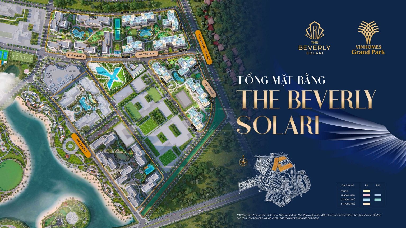 Tổng mặt bằng phân khu The Beverly Solari tại đại đô thị Vinhomes Grand Park