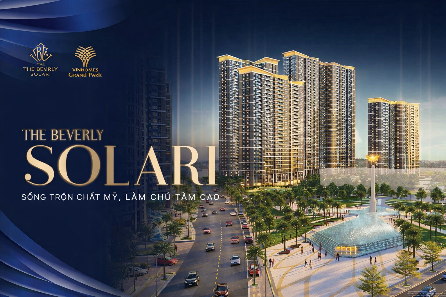 Phối cảnh tổng quan dự án căn hộ The Beverly Solari Vinhomes Thủ Đức phong cách Mỹ