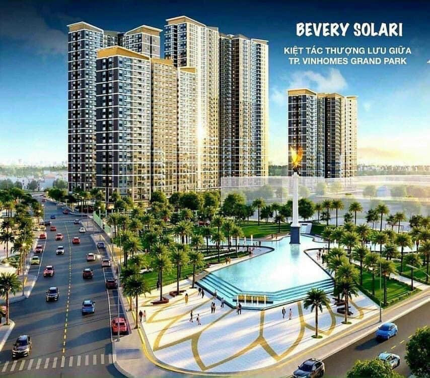 Phối cảnh The Beverly Solari Vinhomes Grand Park với quảng trường đại bàng và căn hộ cao cấp