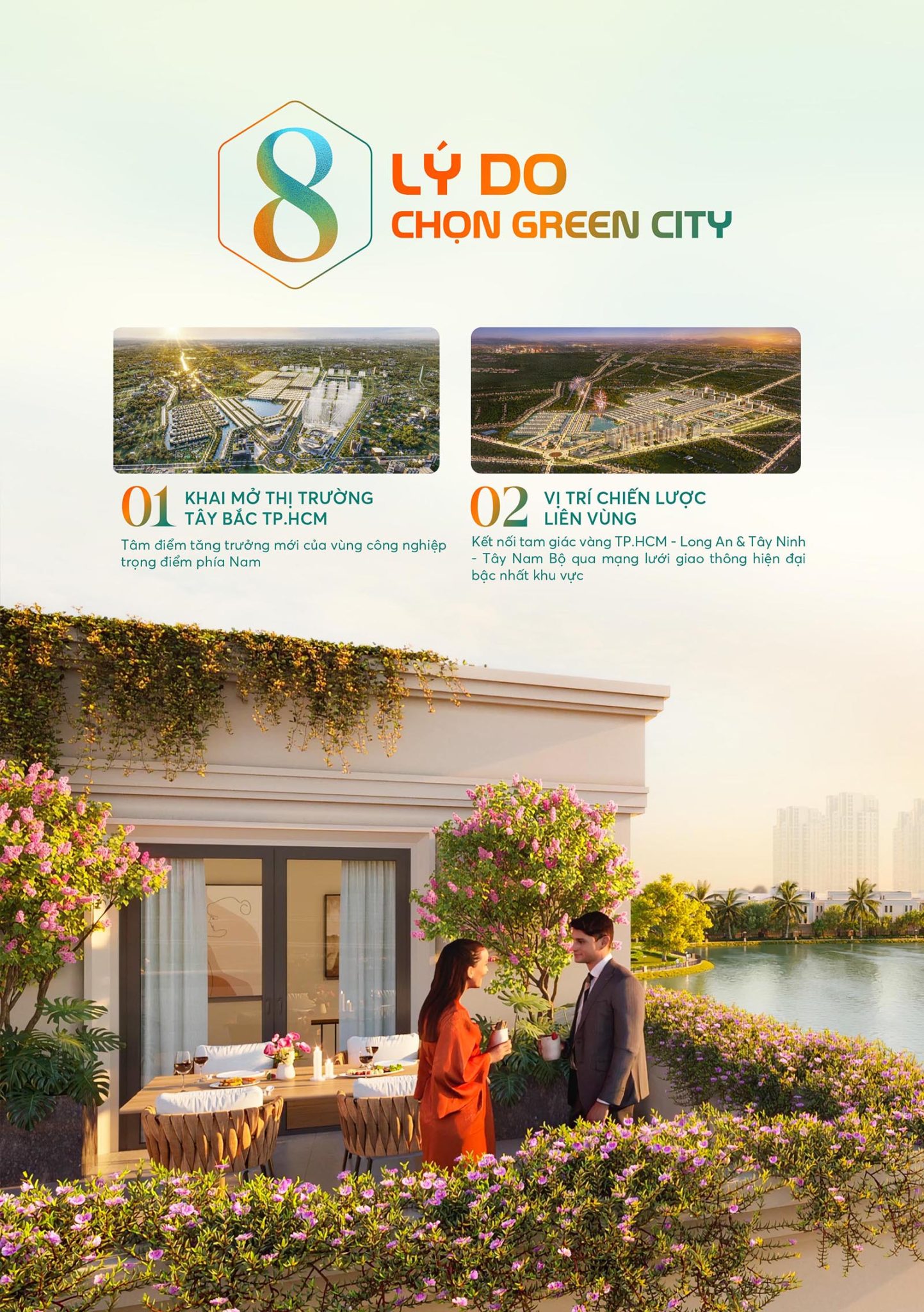 Vị trí chiến lược kết nối tam giác vàng TP.HCM - Long An - Tây Ninh của dự án Vinhomes Green City.