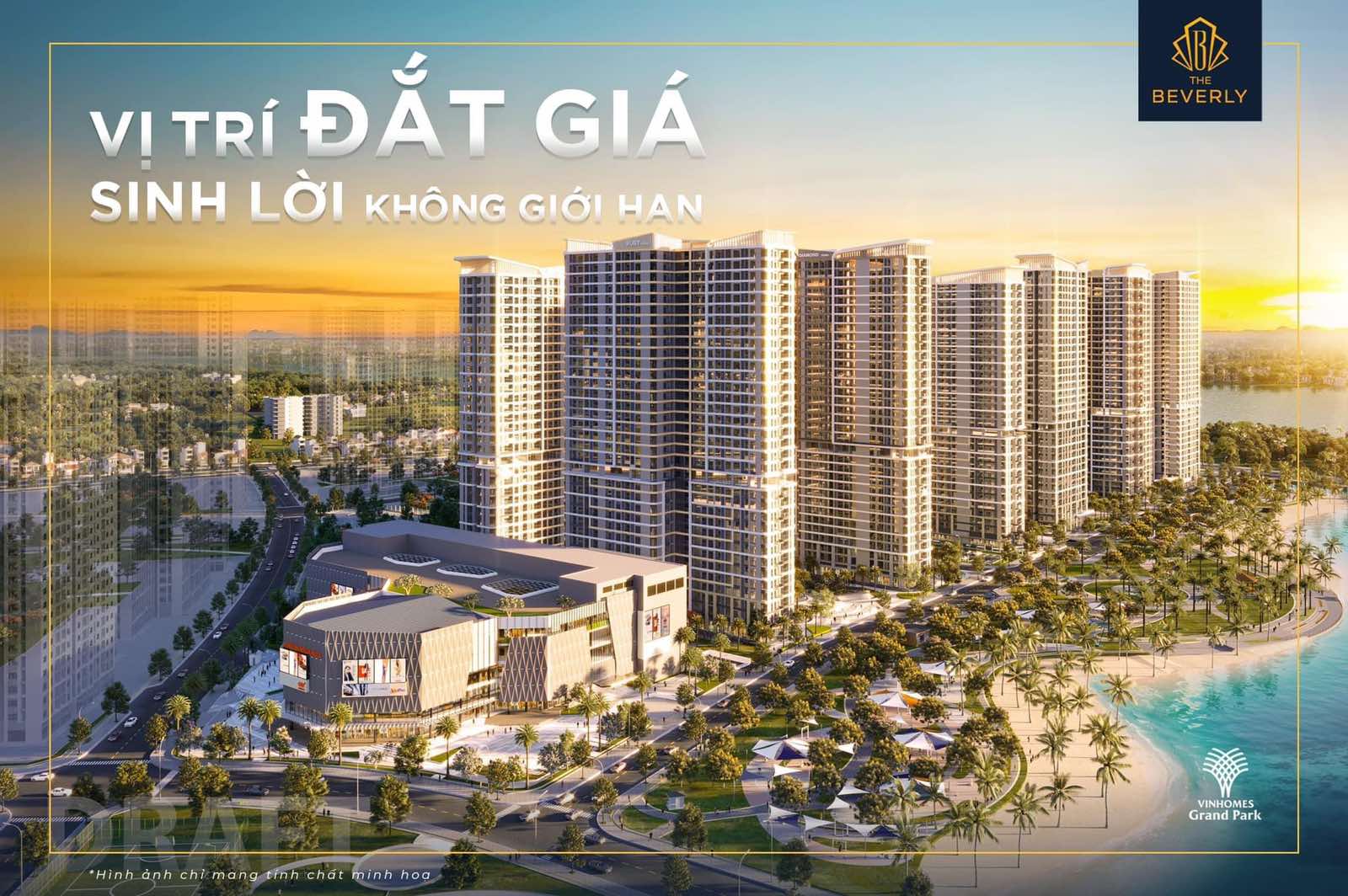 Vị trí đắt giá của Vinhomes The Beverly nằm trực diện công viên 36ha và kế cận Vincom Mega Mall lớn nhất miền Nam.