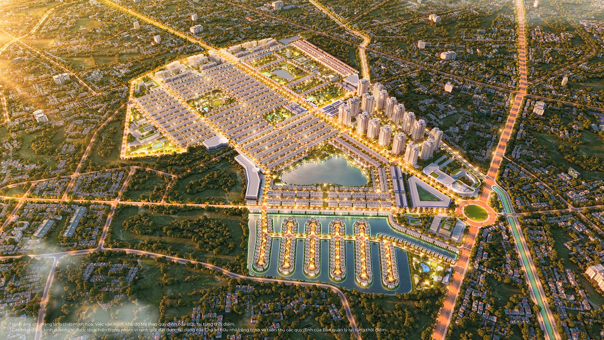 Phối cảnh tổng thể dự án Vinhomes Green City Hậu Nghĩa Long An với quy mô 197ha