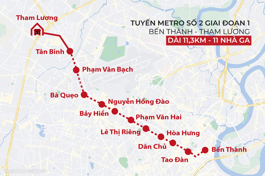 Lộ trình tuyến Bến Thành - Tham Lương