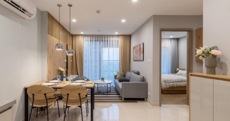 mặt bằng căn hộ 1 phòng ngủ vinhomes